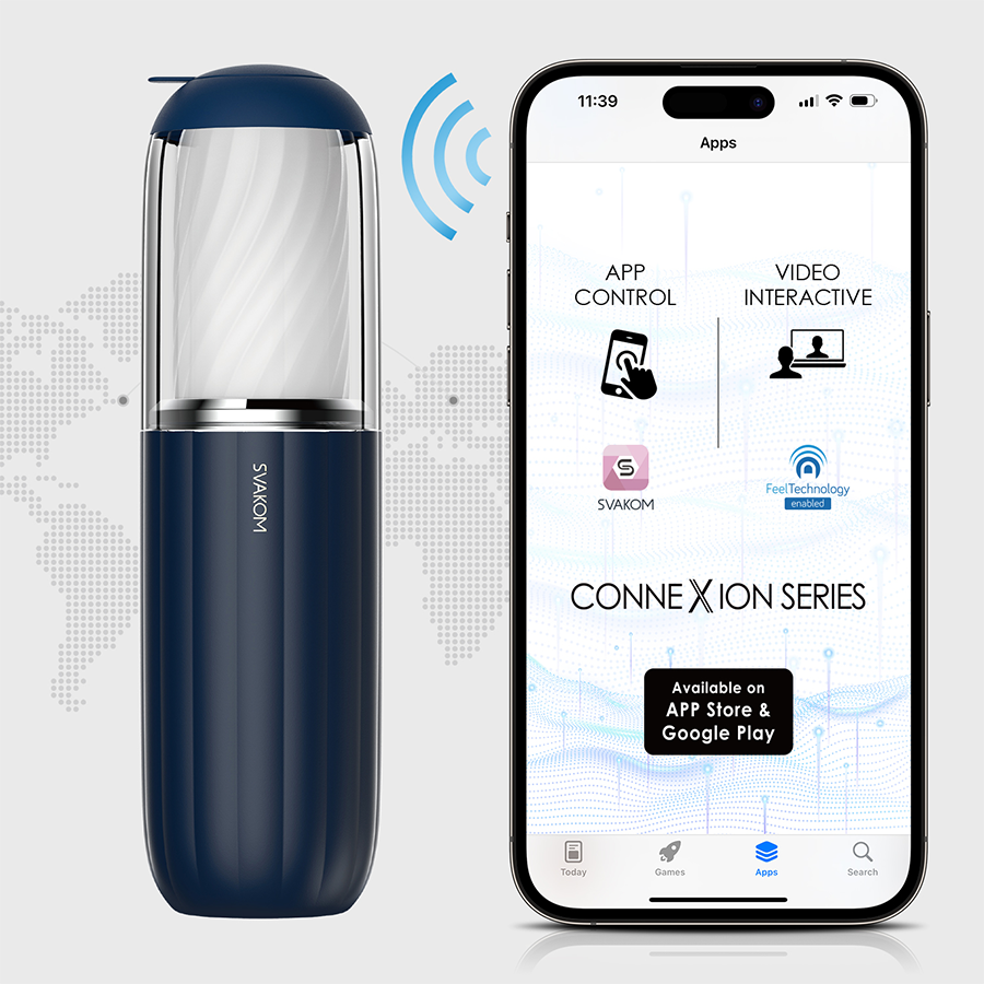 Masturbador Alex NEO 2 Azul Oscuro Controlado por APP Global by Svakom