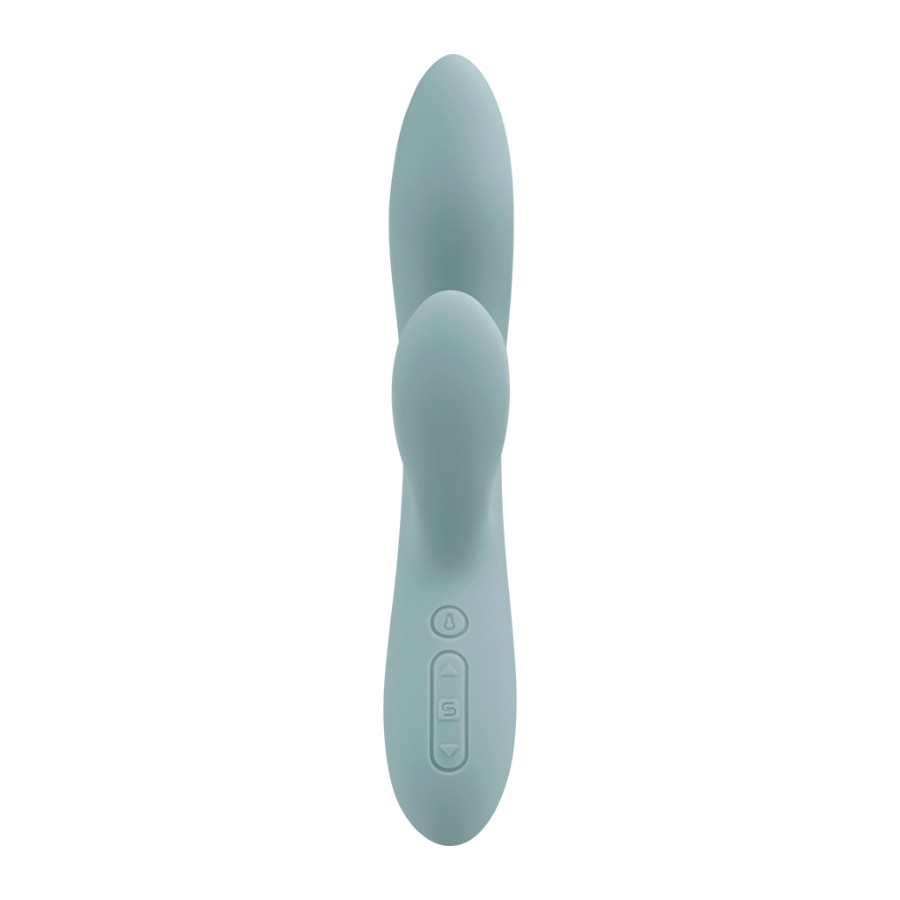 Vibrador de Doble Estimulación Flexible Chika Gris Turquesa Controlado por APP Global By Svakom