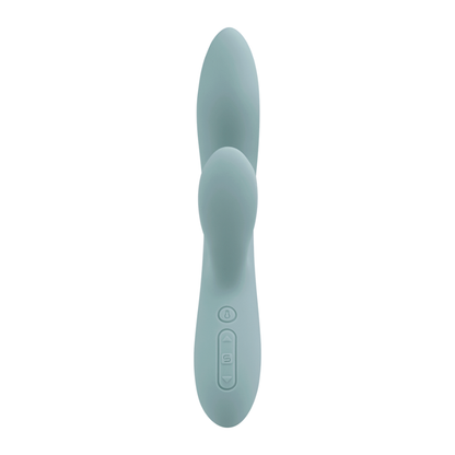 Vibrador de Doble Estimulación Flexible Chika Gris Turquesa Controlado por APP Global By Svakom