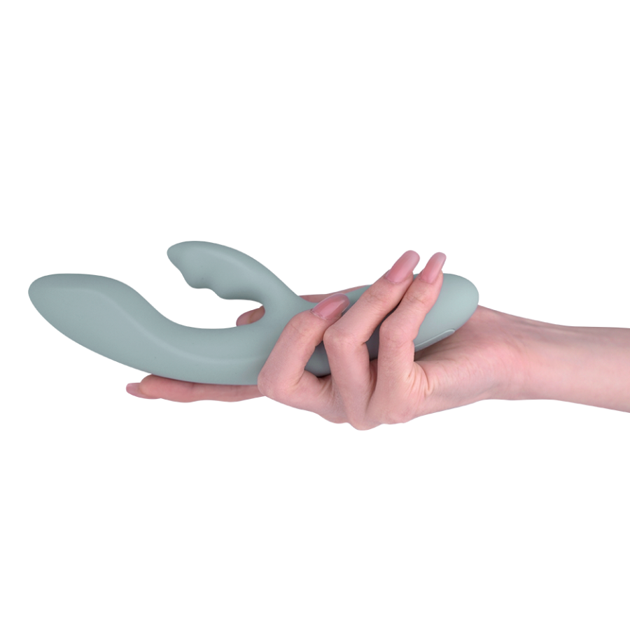 Vibrador de Doble Estimulación Flexible Chika Gris Turquesa Controlado por APP Global By Svakom
