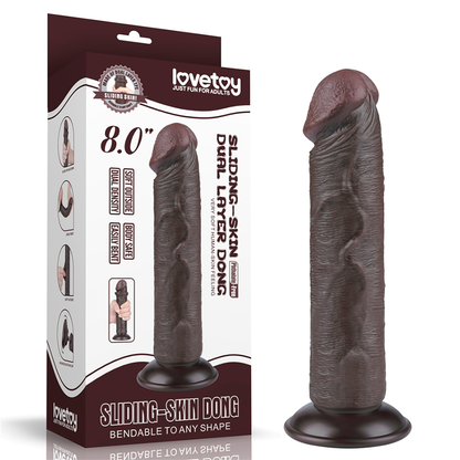 Dildo Realista 8'' Sliding Skin Dual Layer Dong