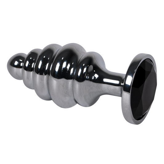 Plug Anal Drill Gema negra Talla L