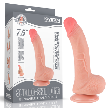 Dildo Realista 7.5'' Sliding Skin Dual Layer Dong