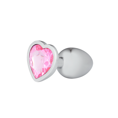 Plug Anal Corazón Gema Rosa Talla S