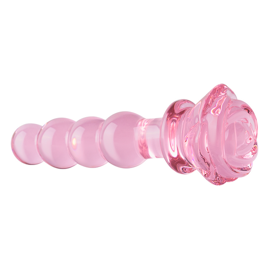 Dildo De Vidrio Con Nódulos Pink Rose