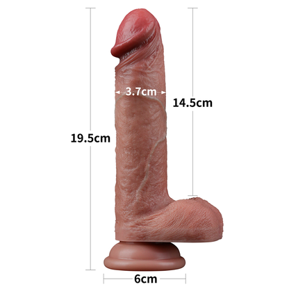 Dildo Realista 7.5'' Dual Layered Silicone Cock Caramelo