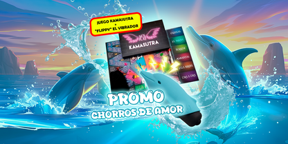 Promo Combo Chorros de amor - JUEGO DE MESA KAMASUTRA SEX PLAY + FLIPPY EL VIBRADOR
