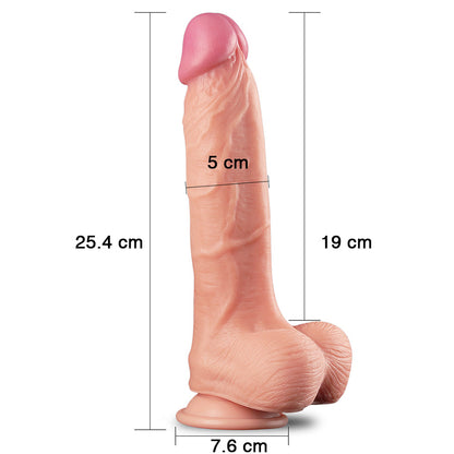Dildo Realista 10" Dual Layer Platinum Silicone Cock
