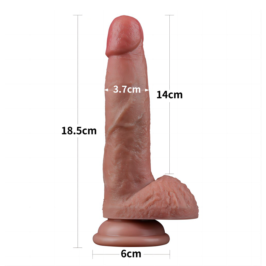 Dildo Realista 7'' Dual Layered Silicone Cock Caramelo
