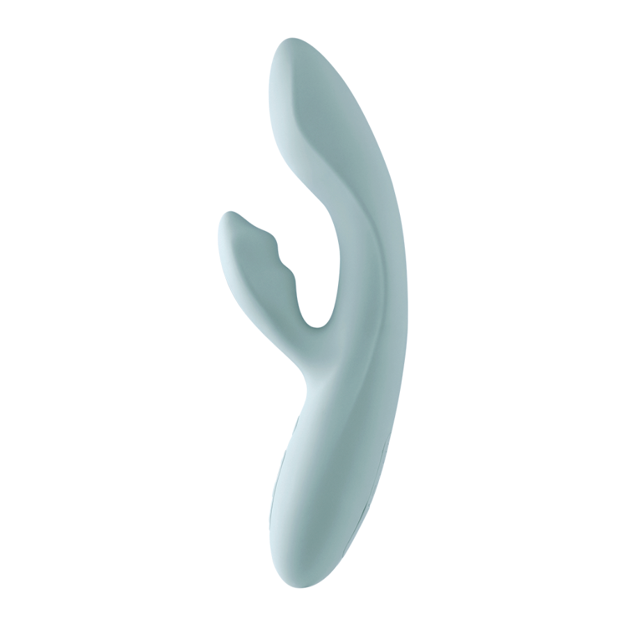 Vibrador de Doble Estimulación Flexible Chika Gris Turquesa Controlado por APP Global By Svakom