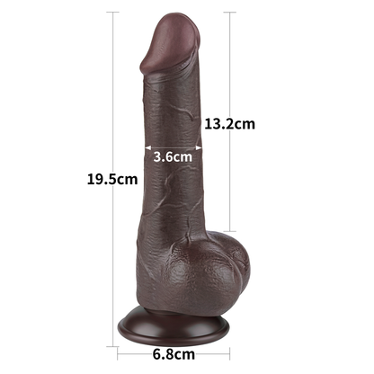 Dildo Realista 7.5'' Sliding Skin Dual Layer Dong Black