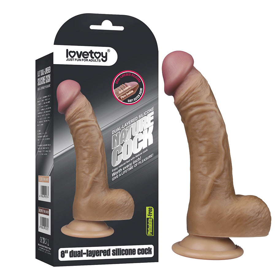 Dildo 8'' Layered Cock Brown