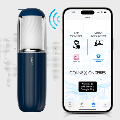 Masturbador Alex NEO 2 Azul Oscuro Controlado por APP Global by Svakom