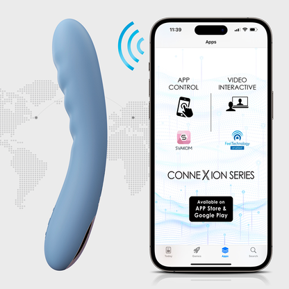Vibrador para Punto G Ava NEO Azul Controlado por APP Global By Svakom