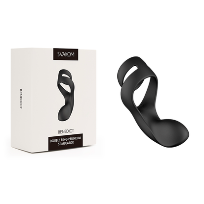Anillo Doble Estimulador de Perineo Benedict Negro By Svakom